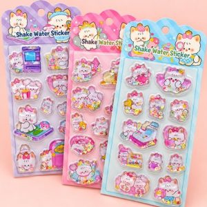Stickers de agua y brillantina